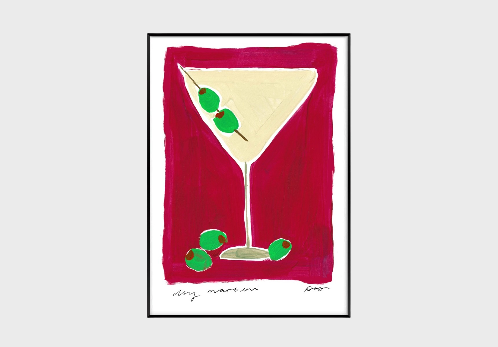 <i>Dry Martini hand-painted print</i> by Natalie Cass